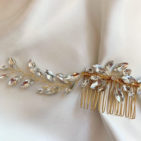 BRIDAL - SOFIA Gemstones Hair Comb Piece - Picture 4 of 5